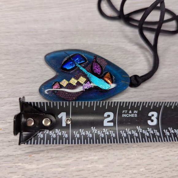 Vibrant Art Glass Pendant Necklaces & Brooch/Pin w/Fabric Box - Picture 8 of 16